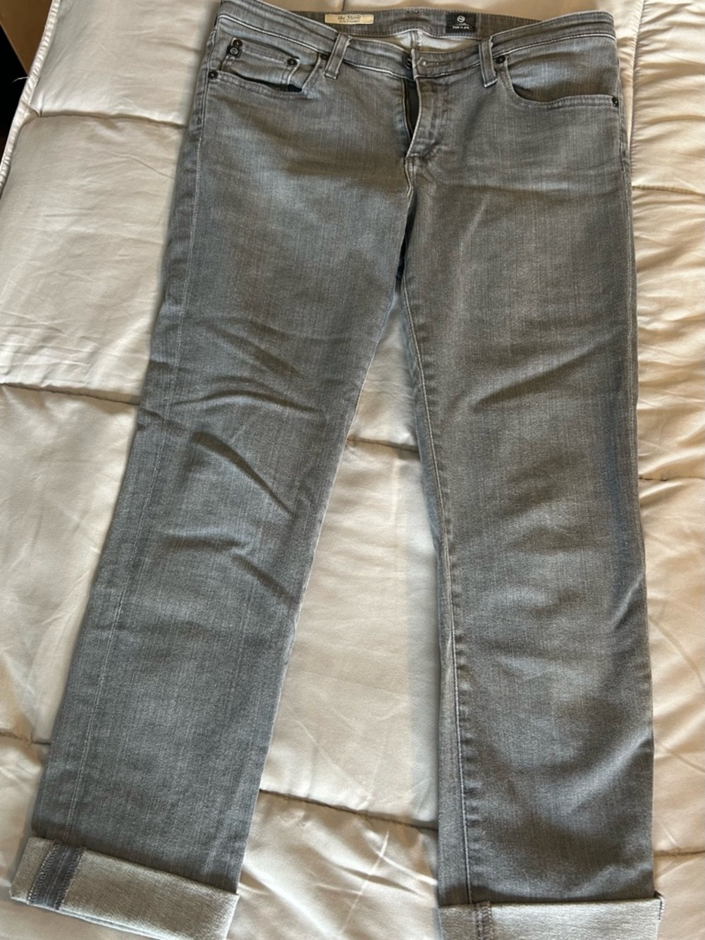 Ag Adriano Goldschmied Straight Leg Gray Denim Jeans
